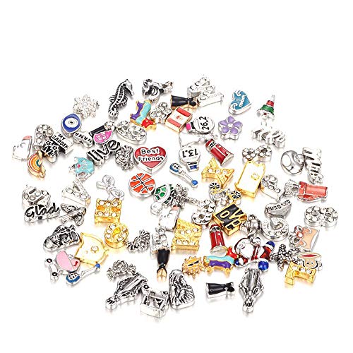 Fliyeong 50pcs Floating Charms Medaillon für Glass Living Memory Halskette Armbänder Stilvoll von Fliyeong