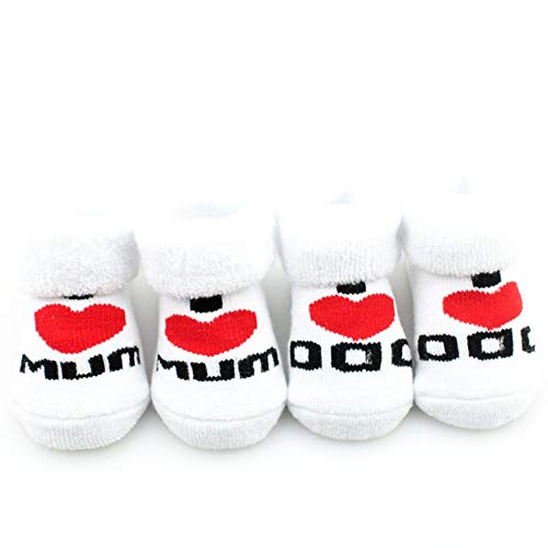 Fliyeong Premium-Qualität u0026 reg; Neugeborenes Baby Jungen Mädchen Ich Liebe Mama/Papa Socken von Fliyeong