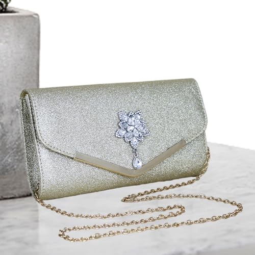 Damen Abendtaschen und Clutch Handtaschen,Hochzeits Clutch Handtasche | Elegante Leichte Umhängetasche Mit Kettenträger Für Feiern Reisen Business Damen Abendtaschen und Clutch Handtaschen,Hochzeits Clutch Handtasche | Elegante Leichte Umhängetasche Mit Kettenträger Für Feiern Reisen Business von Flkiglm