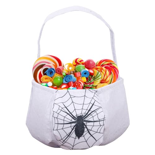 Halloween Süßigkeiten Taschen - Tragbare Vliesstoff Trick Or Treat Aufbewahrungsbeutel Mit Griffen | Gruseliger Lagerkorb Großvolumig Für Alle Männer Freundin Mädchen Frauen Jugendliche von Flkiglm
