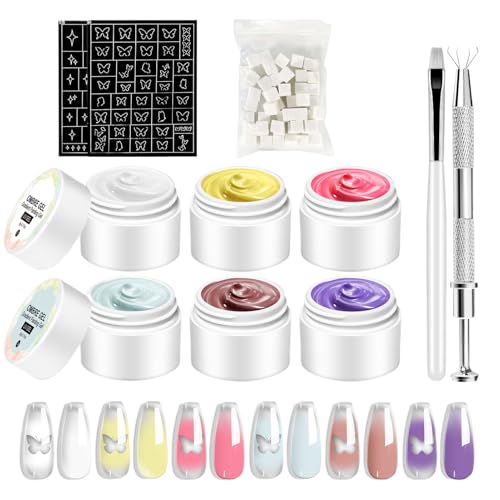 Nagelgel,Bunte Nagelbemalung Gellack | Feste Modellierkleber für Zuhause Unterwegs Damen von Flkiglm