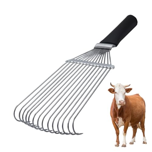 Nutztier Fellpflege Rechen | Schwanzbürste Tier Rückenkratzer - Ergonomischer Stahl Kaschmir Wolle Entfilzungskamm,Für Schafe Kühe Ziegen Tiere Haustiere von Flkiglm