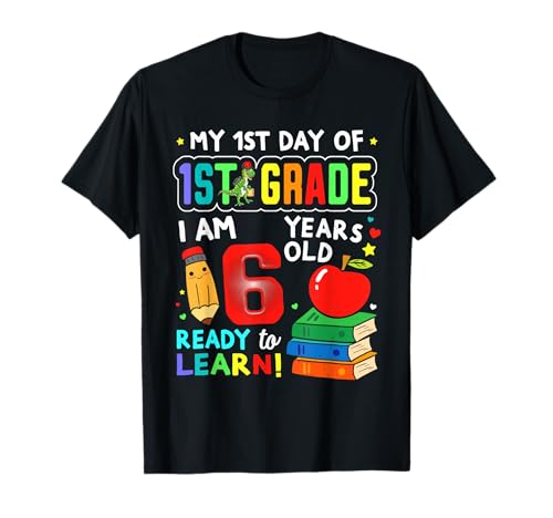 First Day of First Grade Boys Girls 1st Day of 1st Grade T-Shirt von Flo Design Back To School Outfits
