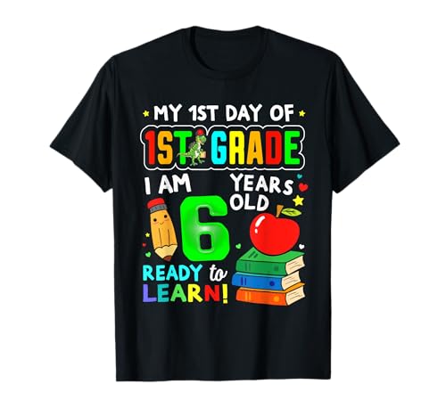 First Day of First Grade Boys Girls First Day of 1st Grade T-Shirt First Day of First Grade Boys Girls First Day of 1st Grade T-Shirt von Flo Design Back To School Outfits