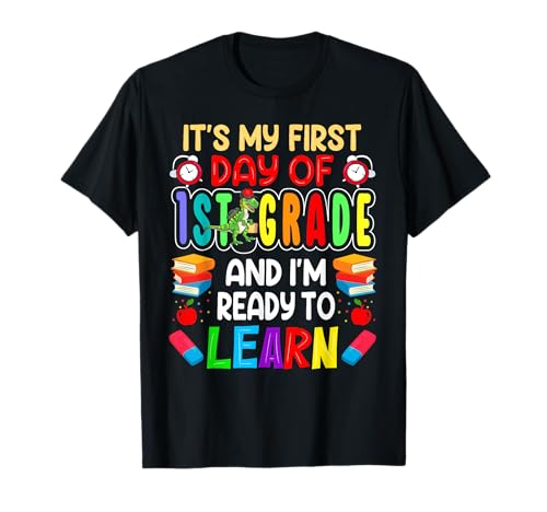First Day of First Grade Boys Girls First Day of 1st Grade T-Shirt von Flo Design Back To School Outfits