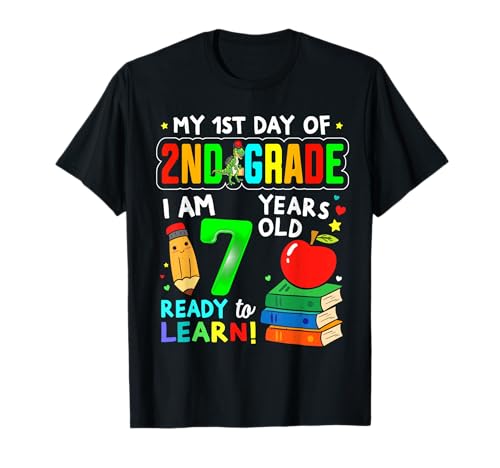 My 1st Day of Second Grade Boys Girls First Day of 2nd Grade T-Shirt von Flo Design Back To School Outfits