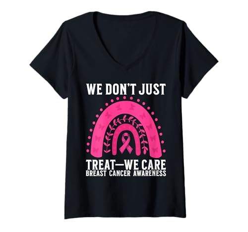 Damen Breast Cancer Awareness Support Gifts Medical Doctors Nurses T-Shirt mit V-Ausschnitt von Flo Design Breast Cancer Awareness Outfits