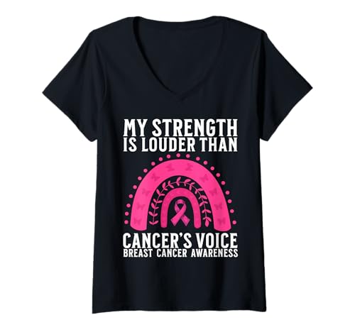 Damen Breast Cancer Shirts for Women Breast Cancer Awareness Gifts T-Shirt mit V-Ausschnitt von Flo Design Breast Cancer Awareness Outfits