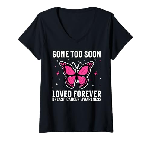 Damen Breast Cancer Support Gifts Breast Cancer Awareness T-Shirt mit V-Ausschnitt von Flo Design Breast Cancer Awareness Outfits