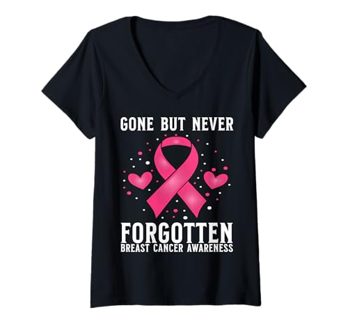 Damen Breast Cancer Support Gifts Breast Cancer Awareness T-Shirt mit V-Ausschnitt von Flo Design Breast Cancer Awareness Outfits