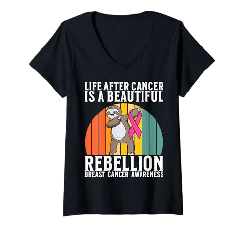 Damen Breast Cancer Survivor Breast Cancer Awareness for Women T-Shirt mit V-Ausschnitt von Flo Design Breast Cancer Awareness Outfits