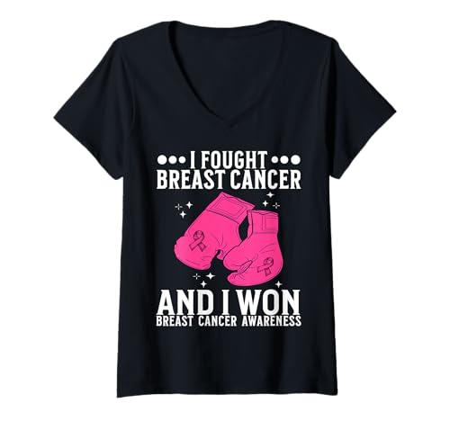 Damen Breast Cancer Survivor Breast Cancer Awareness for Women T-Shirt mit V-Ausschnitt von Flo Design Breast Cancer Awareness Outfits