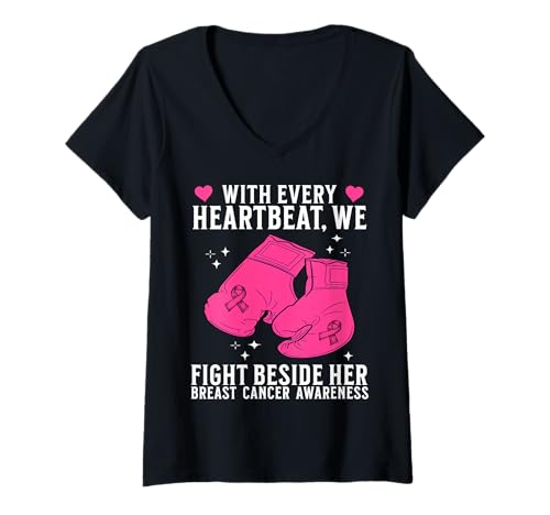 Damen Breast Cancer Women Support Gifts Breast Cancer Awareness T-Shirt mit V-Ausschnitt von Flo Design Breast Cancer Awareness Outfits