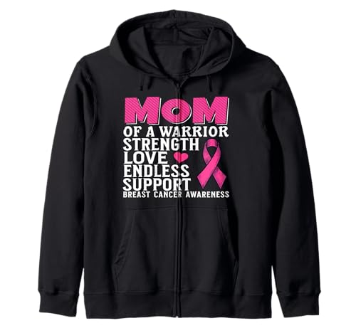 Mom of a Warrior Breast Cancer Awareness Support Gifts Women Kapuzenjacke von Flo Design Breast Cancer Awareness Outfits