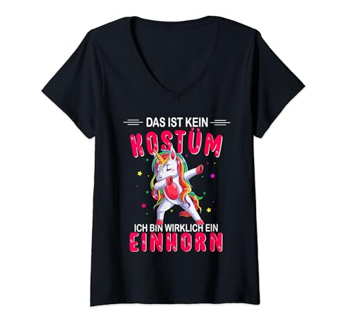 Damen Das ist kein kostüm ich bin wirklich ein einhorn kostüm kind T-Shirt mit V-Ausschnitt Damen Das ist kein kostüm ich bin wirklich ein einhorn kostüm kind T-Shirt mit V-Ausschnitt von Flo Design Karneval Outfits