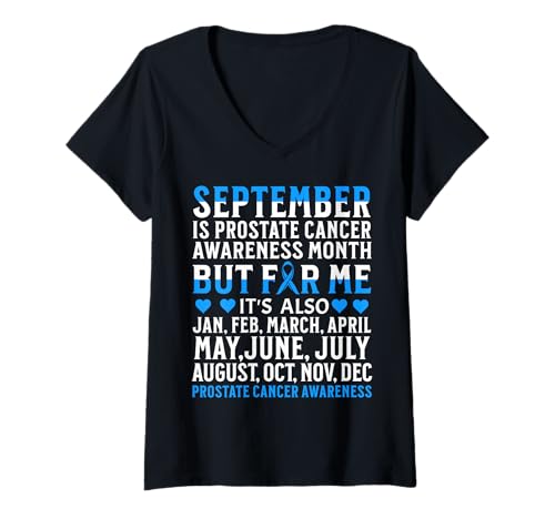 Damen Prostate Cancer Awareness Month Prostate Cancer Gifts T-Shirt mit V-Ausschnitt Damen Prostate Cancer Awareness Month Prostate Cancer Gifts T-Shirt mit V-Ausschnitt von Flo Design Prostate Cancer Awareness Aapparel
