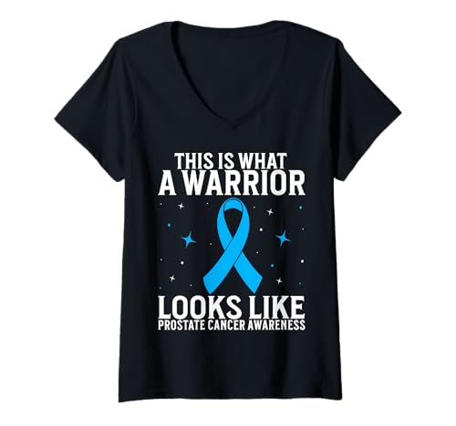 Damen Prostate Cancer Awareness Prostate Cancer Gifts for Men T-Shirt mit V-Ausschnitt von Flo Design Prostate Cancer Awareness Aapparel