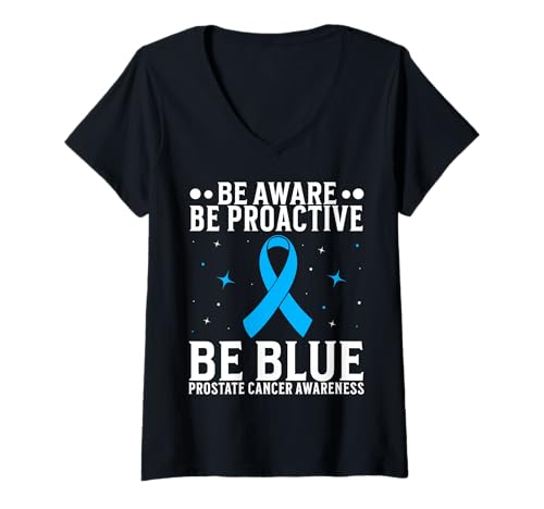 Damen Prostate Cancer Awareness Support Prostate Cancer Gifts Men T-Shirt mit V-Ausschnitt von Flo Design Prostate Cancer Awareness Aapparel