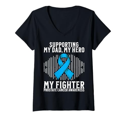 Damen Prostate Cancer Awareness Support Prostate Cancer Gifts T-Shirt mit V-Ausschnitt von Flo Design Prostate Cancer Awareness Aapparel