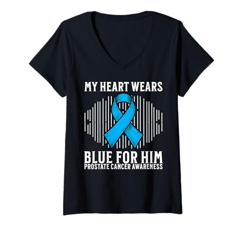 Damen Prostate Cancer Awareness Support Prostate Cancer Gifts T-Shirt mit V-Ausschnitt Damen Prostate Cancer Awareness Support Prostate Cancer Gifts T-Shirt mit V-Ausschnitt von Flo Design Prostate Cancer Awareness Aapparel