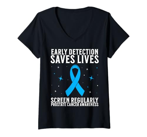 Damen Prostate Cancer Awareness Support Prostate Cancer Gifts T-Shirt mit V-Ausschnitt Damen Prostate Cancer Awareness Support Prostate Cancer Gifts T-Shirt mit V-Ausschnitt von Flo Design Prostate Cancer Awareness Aapparel