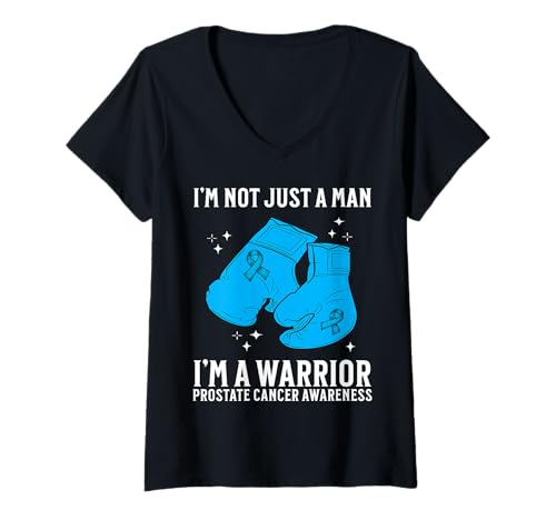 Damen Support Prostate Cancer Awareness Gifts for Men Warrior T-Shirt mit V-Ausschnitt von Flo Design Prostate Cancer Awareness Aapparel