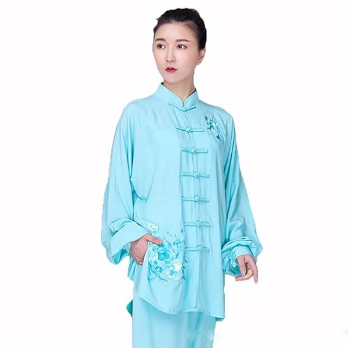 FloAPa Damen Tai Chi Trainingsanzug Kampfkunst Anzug Kung Fu Und Tai Chi Uniform Training Uniform Frühling Herbst Freizeit Kleidung Stehkragen Anzug,004,XL von FloAPa
