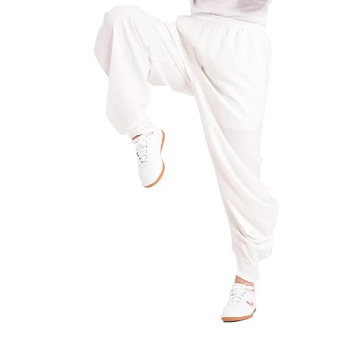 FloAPa Kampfsport Taiji Training Hose für Damen Yoga Pumphose Pump Haremshose Qigong Shaolin Baumwolle Plus Seide Weite Beine Elastische Taille Tai Chi Kung Fu Hose,005,XL von FloAPa