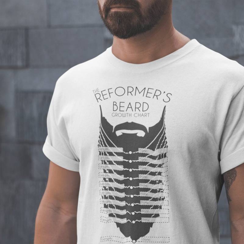 Der Reformator Bart Wachstumsdiagramm - Kurzarm-Herren T-Shirt Der Reformator Bart Wachstumsdiagramm - Kurzarm-Herren T-Shirt von MansfieldandCo