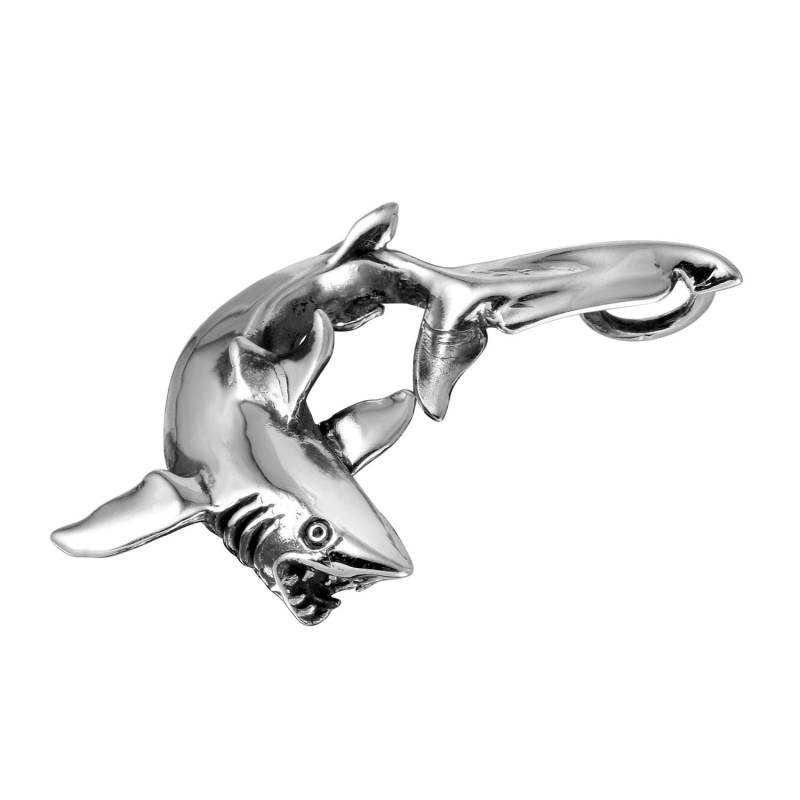 3D Hai Anhänger in Sterling Silber, Schmuck Fd-5-1 von FlodaDesign