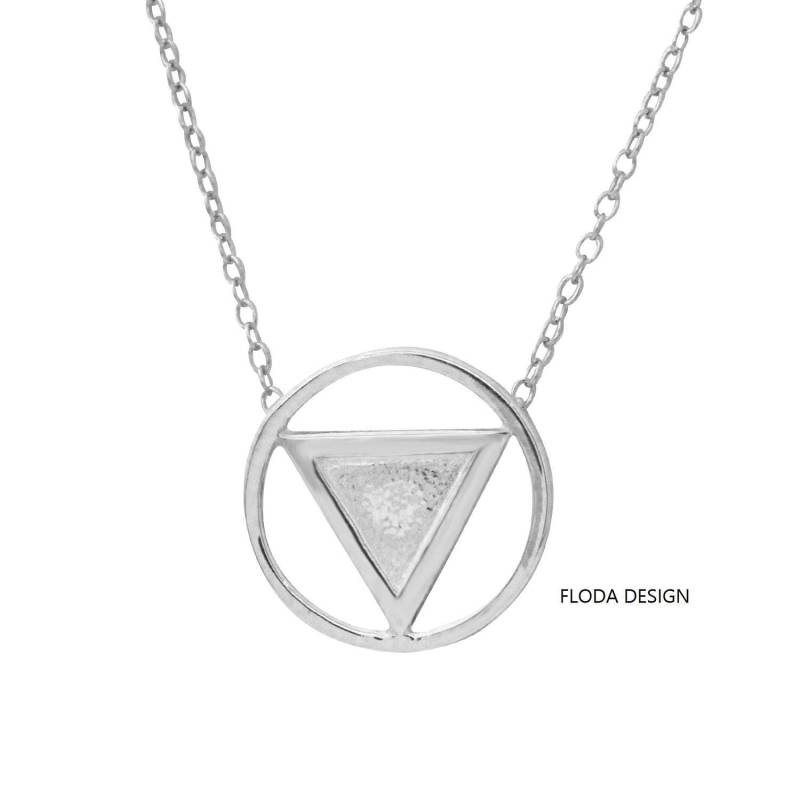 Dreieck Halskette in Sterling Silber, Schmuck Fd-797-2 von FlodaDesign