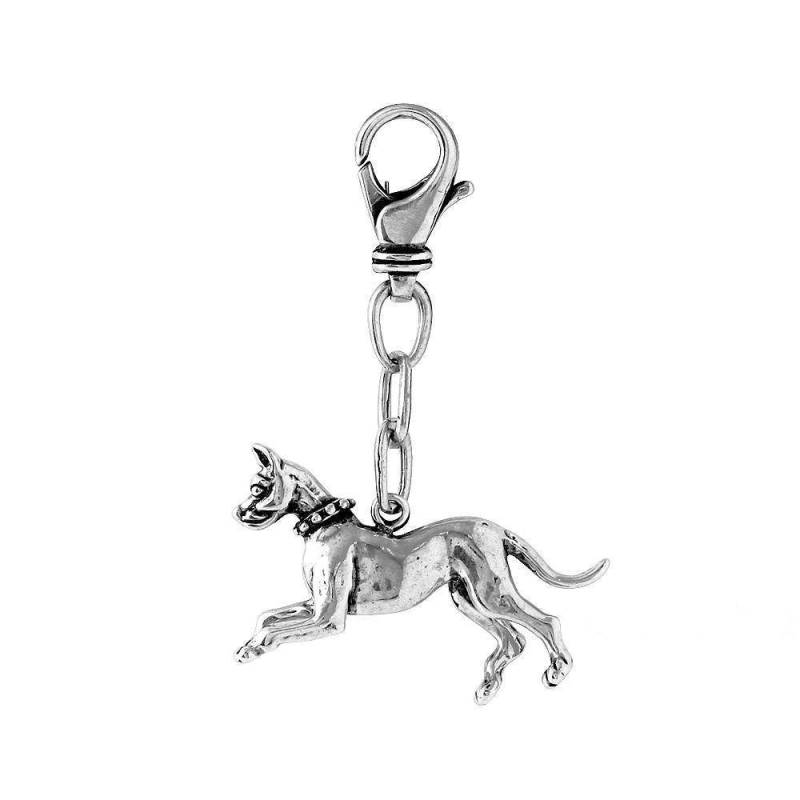 Grosse Dane 3D Hund Schlüsselanhänger in Sterling Silber, Schmuck. Fd-24-8 von FlodaDesign