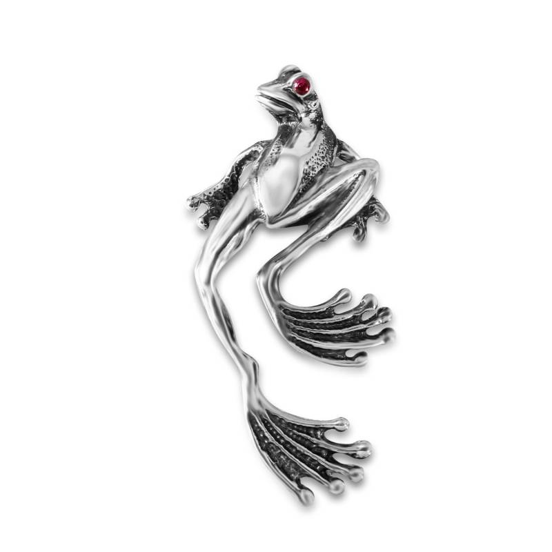 Laubfrosch Anhänger in Sterling Silber Mit Roten Cz Stein, Schmuck, Ld-22-3, 4 von FlodaDesign