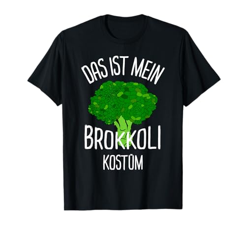 Flodee's Brokkoli Kostüm T-Shirt Damen Schwarz S Cartoon Broccoli Klassisch Pull-On Kurzarm von Flodee's Brokkoli Kostüm