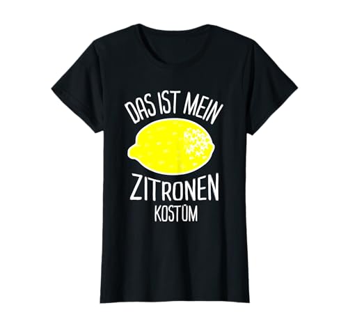 Witziges Zitronenkostüm Zitronen Kostüm Fasching Damen T-Shirt von Flodee's Zitronen Kostüm