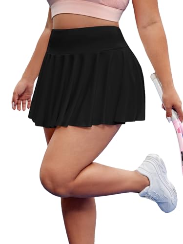 Floerns Damen-Tennisrock, hohe Taille, plissiert, Schwarz, Schwarz, 4XL Mehr von Floerns