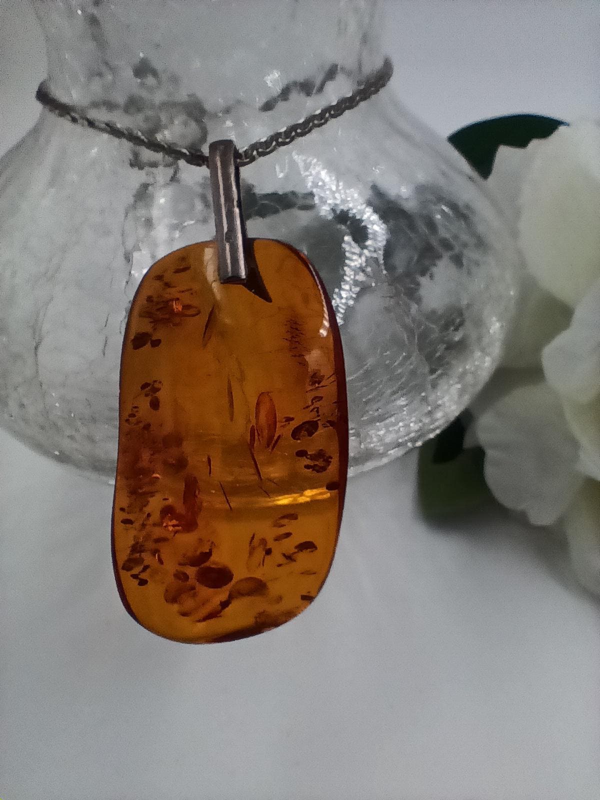 Big Vintage Genuine Baltic Amber Pendant, 70S, Sterlingsilver Signed Big Vintage Genuine Baltic Amber Pendant, 70S, Sterlingsilver Signed von FlohmiOmi