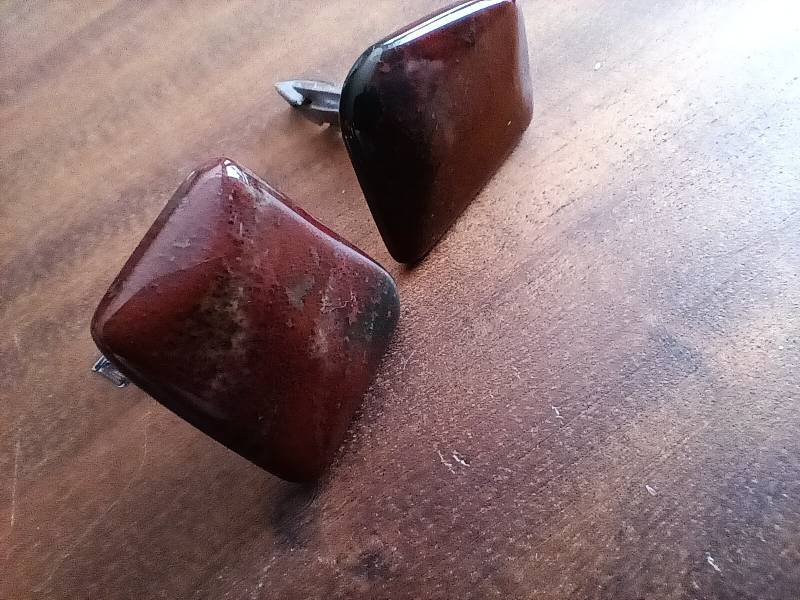 Manschettenknöpfe Aus Stein Vintage Accessoire Hemden Herren von FlohmiOmi