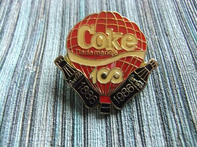 Pin Anstecknadel Coca Cola 100 Jahre Heißluftballon, Sammler, Werbemittel, Vintage Pin Anstecknadel Coca Cola 100 Jahre Heißluftballon, Sammler, Werbemittel, Vintage von FlohmiOmi