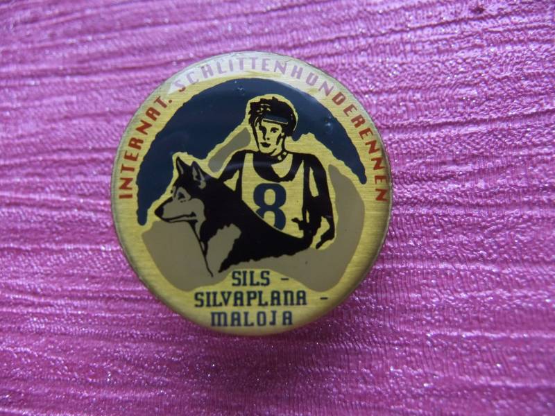 Pin Anstecknadel Internationales Schlittenhunderennen Sils Silvaplana Maloja, Selten, Sammler von FlohmiOmi