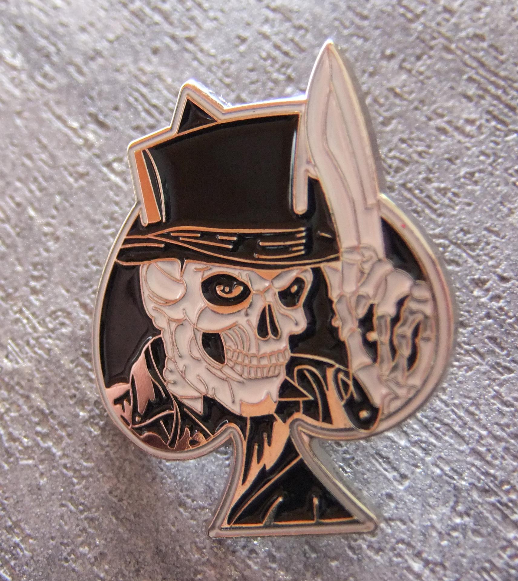 Pin Totenkopf, Sensenmann, Skull, Pik, Skurril, Schwarzer Humor, Sammler von FlohmiOmi