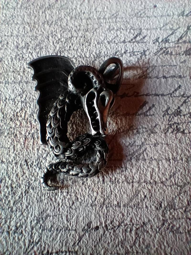 Schmuck Drache Anhänger Vermutlich Zinn Kopf Skurril Schmuck Drache Anhänger Vermutlich Zinn Kopf Skurril von FlohmiOmi