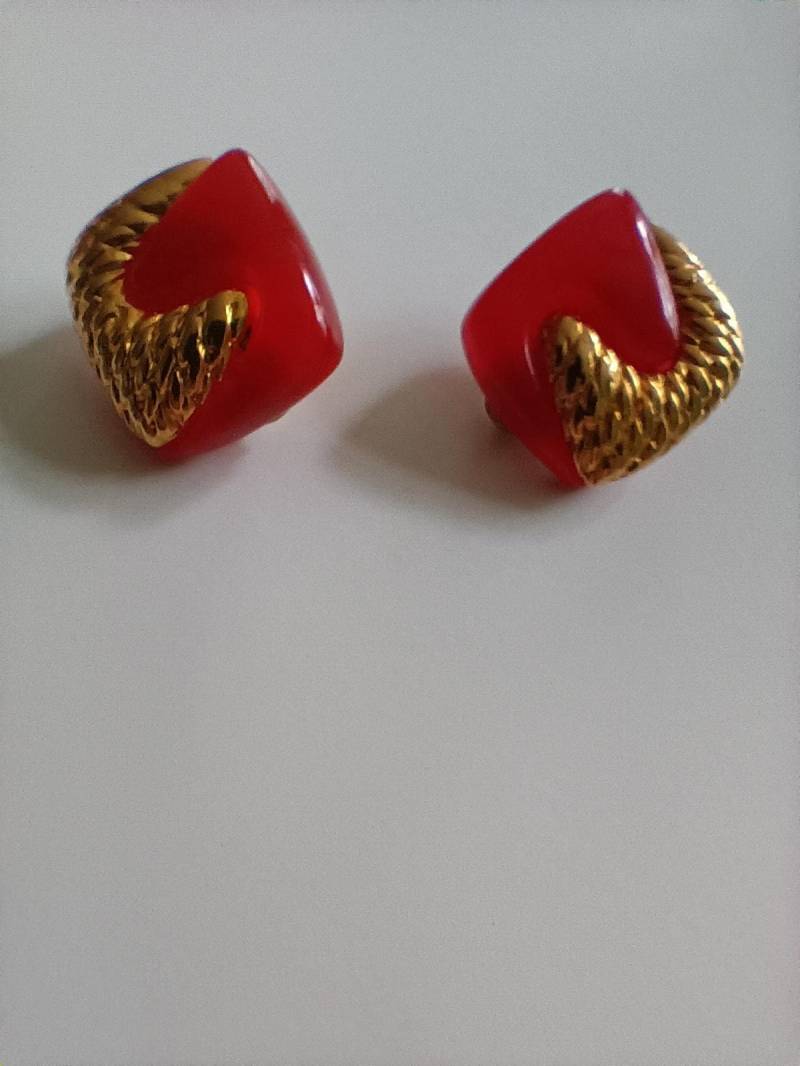 Vintage Clip On Statement Ohrringe 80S Signiert Charlie Usa Modeschmuck von FlohmiOmi