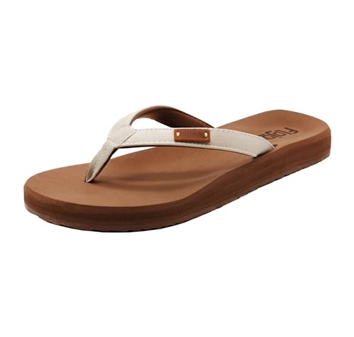 Flojos Damen Billie Sandale, Off White/Brown, 38 EU Flojos Damen Billie Sandale, Off White/Brown, 38 EU von Flojos