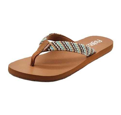 Flojos Damen Juno Weave Flip Flops, braun, mehrfarbig, 38 EU von Flojos