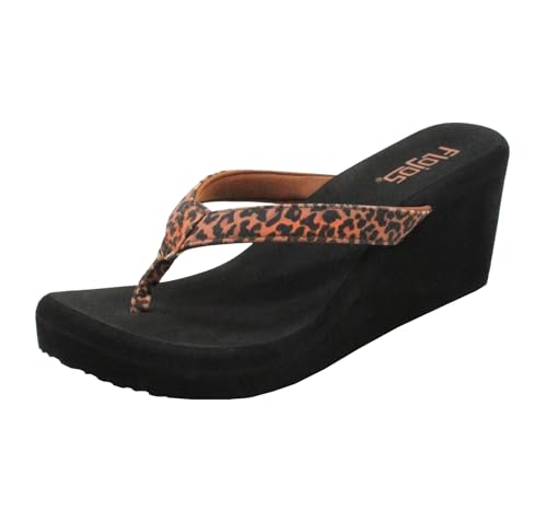 Flojos Damen Olivia Sandale, Schwarz Leopard, 39 EU von Flojos