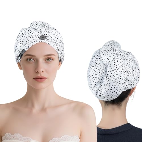 Flomiara Mikrofaser-Handtuch mit weißen Punkten, 2 Stück von Flomiara