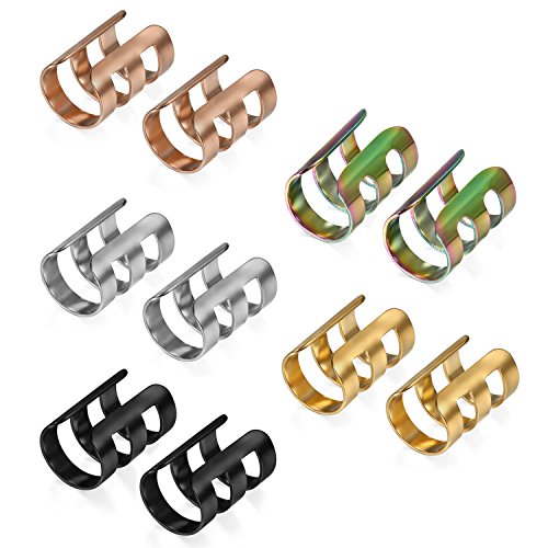 Flongo 10 Stück Ohr Klemme Ohrclips, Edelstahl Ohrringe Ohrstecker Ohrklemme Kein Loch Non Piercing Fake Ring Ohrpiercing Helix Cartilage Knorpel Piercing Herren, Damen Schmuckset Flongo 10 Stück Ohr Klemme Ohrclips, Edelstahl Ohrringe Ohrstecker Ohrklemme Kein Loch Non Piercing Fake Ring Ohrpiercing Helix Cartilage Knorpel Piercing Herren, Damen Schmuckset von Flongo