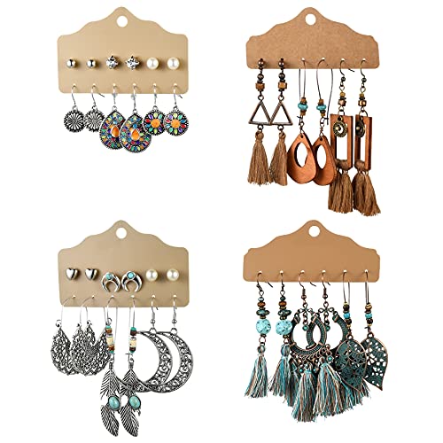 Flongo 18 Paar Damen Böhmische Ohrringe Set Hängend Boho Style Ohrstecker Ohrhänger Set Dangle Drop für Frauen Mädchen Sommer Strand Surfing von Flongo