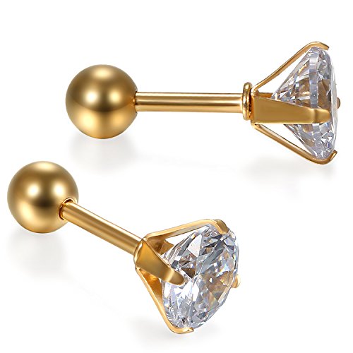 Flongo 5mm Edelstahl CZ Zirkon Zirkonia Gestüt Stecker Ohrringe Ohrstecker Ohrhänger Tragus Helix Fake Plug Fakeplugs Gold Golden Kristall Herren,Damen Flongo 5mm Edelstahl CZ Zirkon Zirkonia Gestüt Stecker Ohrringe Ohrstecker Ohrhänger Tragus Helix Fake Plug Fakeplugs Gold Golden Kristall Herren,Damen von Flongo